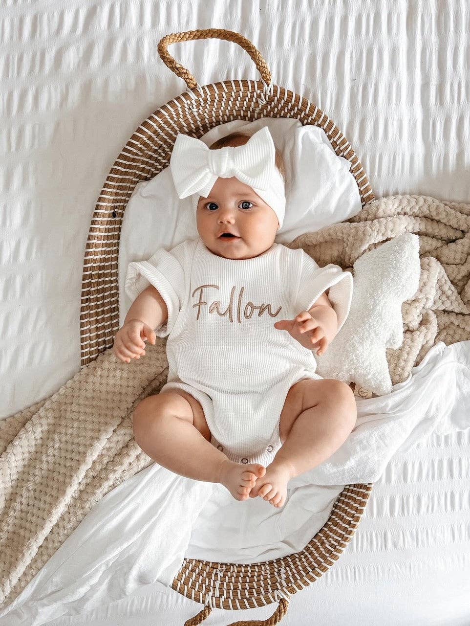 WAFFLE BUBBLE ROMPER - WHITE