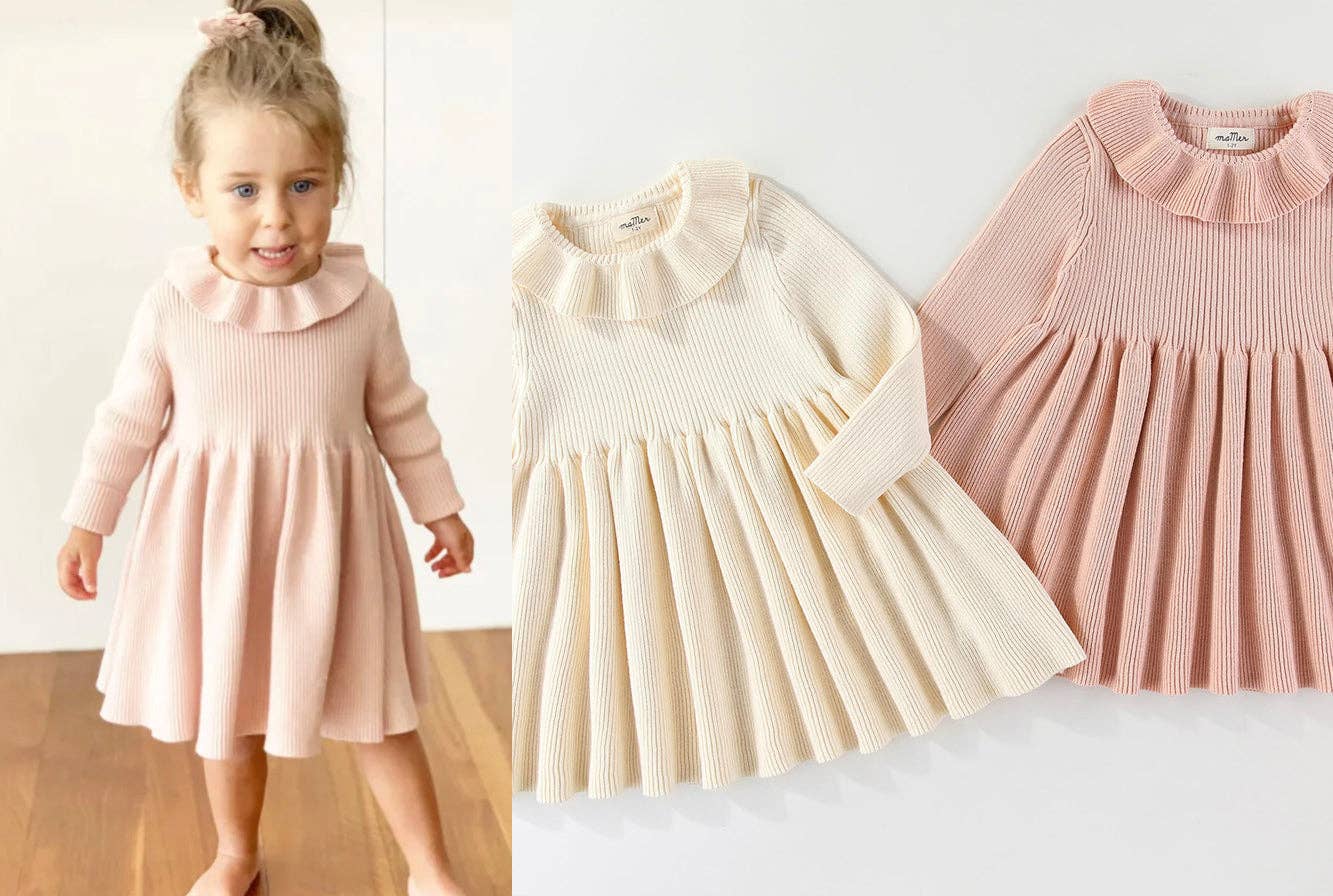 Sophia knitted dress - 100% cotton: 1Y, 2Y, 3Y, 4Y, 5Y, 6Y
