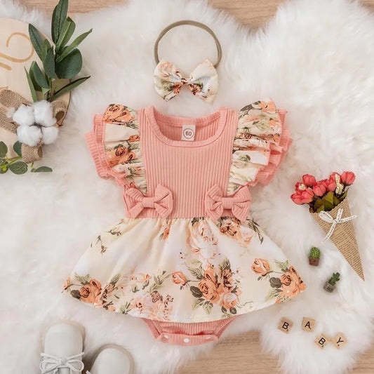 BABY GIRL FLORAL ROMPERS FOR SUMMER